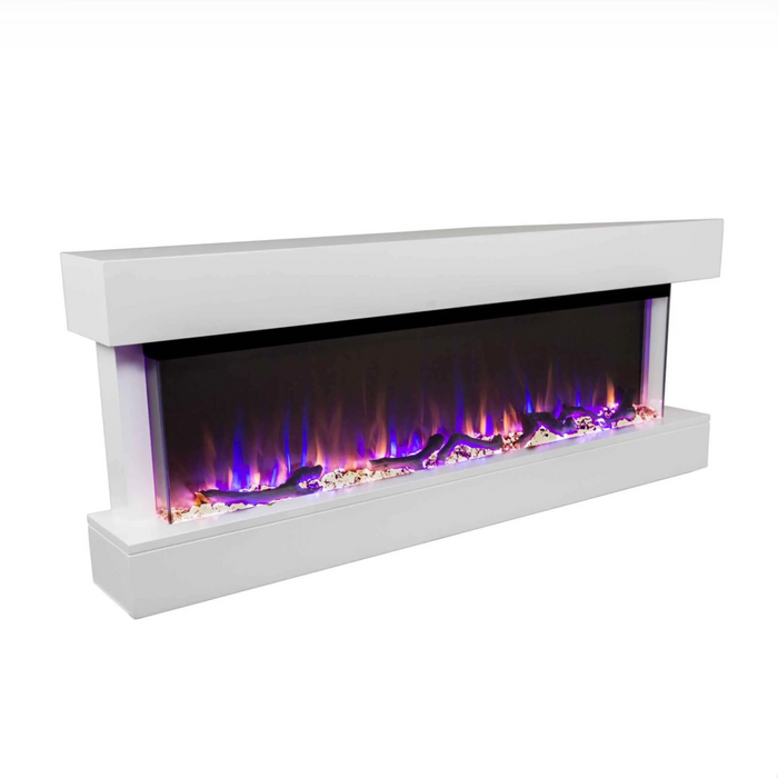 Touchstone - Chesmont White 50 Inch 80033 Wall Mount 3-Sided Smart Electric Fireplace (Alexa/Google Compatible)
