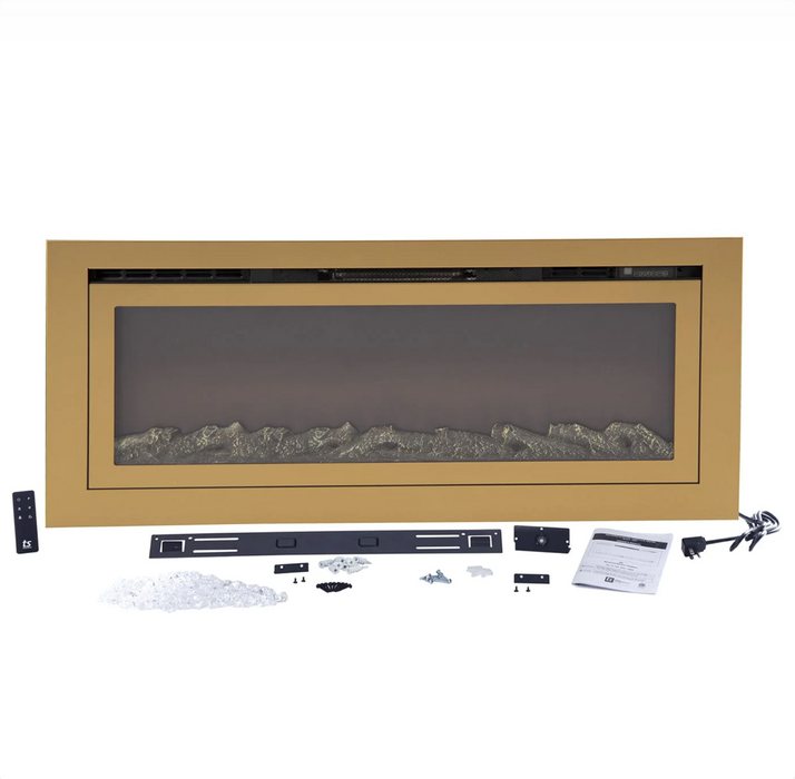 Touchstone -  Sideline Deluxe Gold 60 Inch 86276 Recessed Smart Electric Fireplace