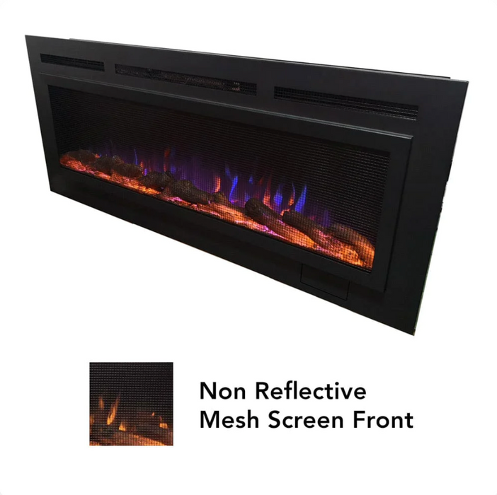 Touchstone -  Sideline Steel Mesh Screen Non Reflective 80047 60 Inch Recessed Electric Fireplace