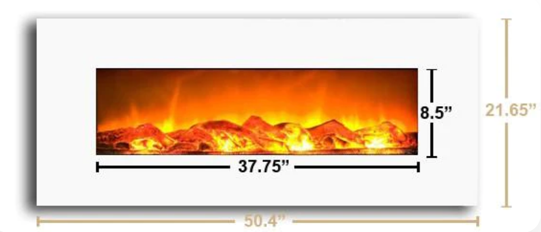Touchstone - Ivory 80002 50 Inch Wall Mounted Electric Fireplace