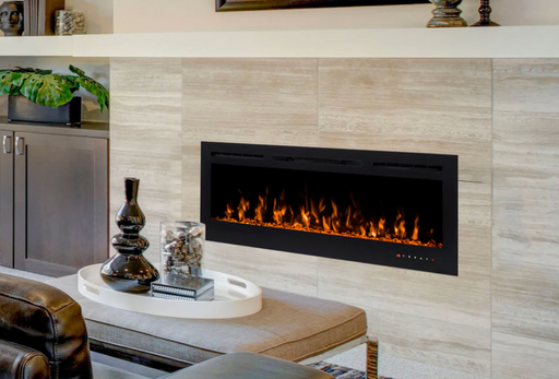 Modern Flames Challenger Series Built-In 50" Electric Fireplace Mounted in Living Room