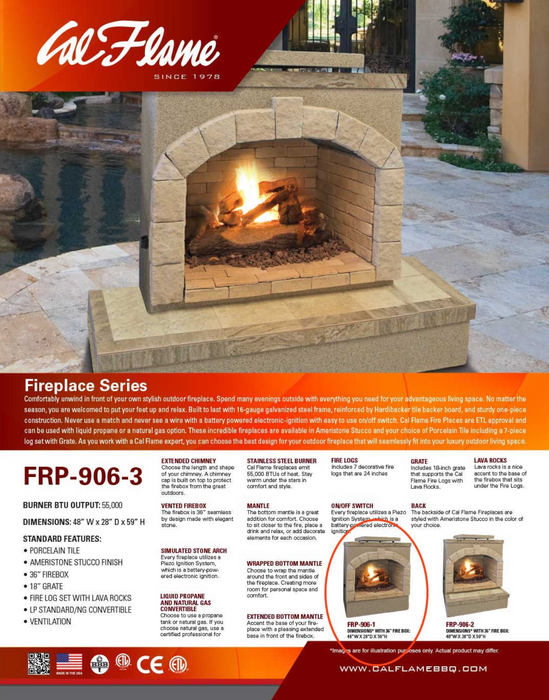 Cal Flame - Outdoor Fireplace FRP906-3