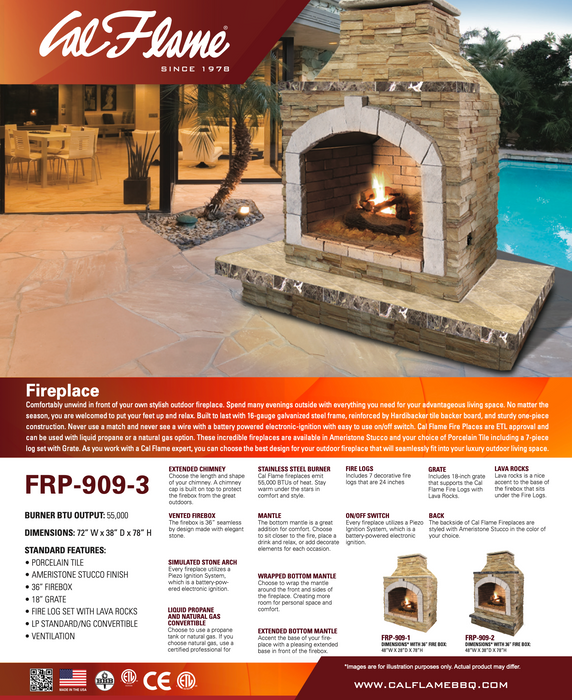 Cal Flame - Outdoor Fireplace FRP-909-1