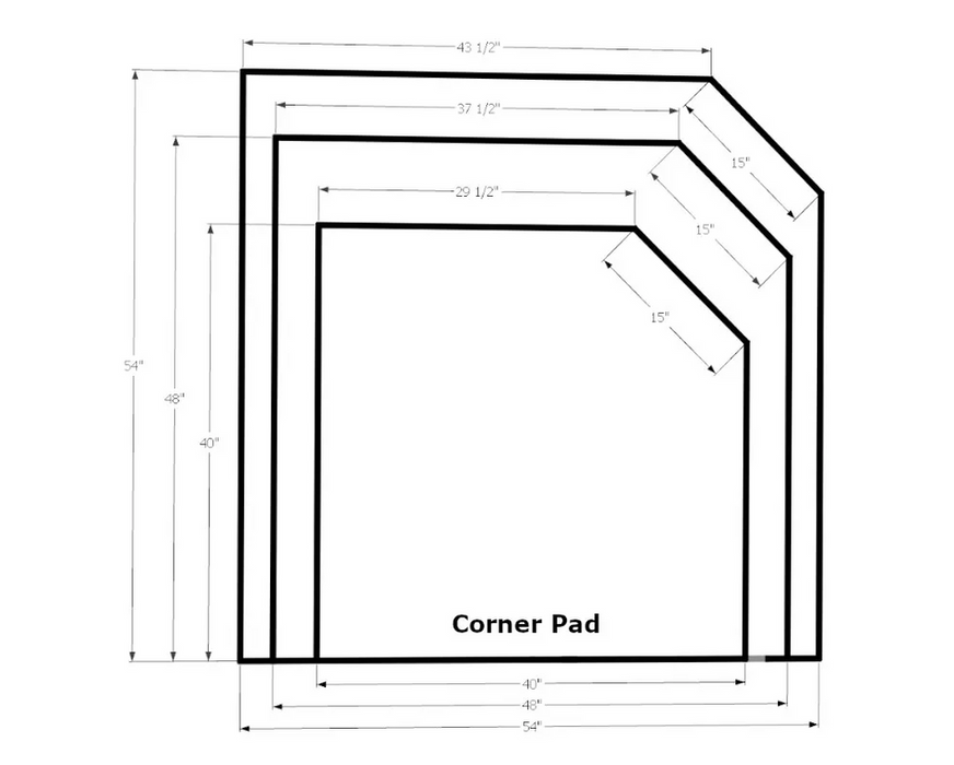 Diamond Hearths Standard Or Corner Hearth Pad Traditional Edge - Black Midnight