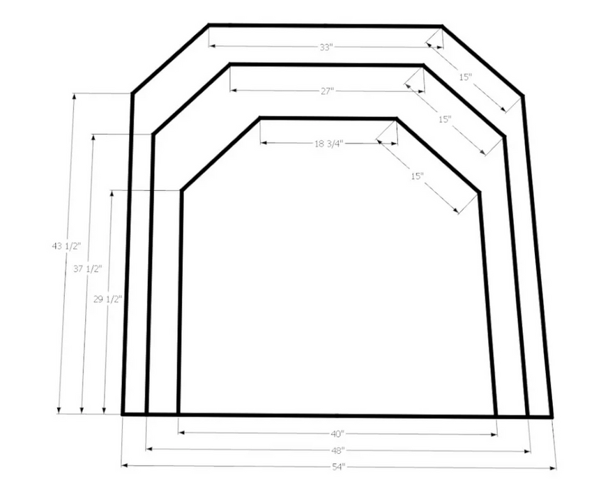 Diamond Hearths Standard Or Corner Hearth Pad Traditional Edge - Western Flagstone