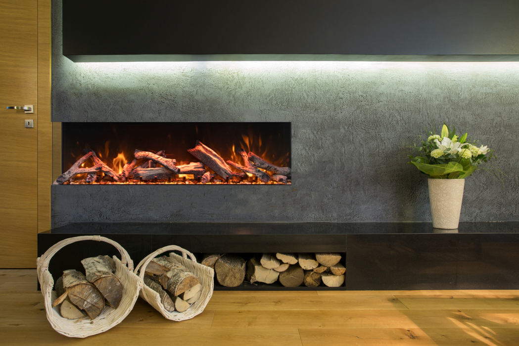 Amantii - True View Bespoke 3 Sided Built In Electric Fireplace