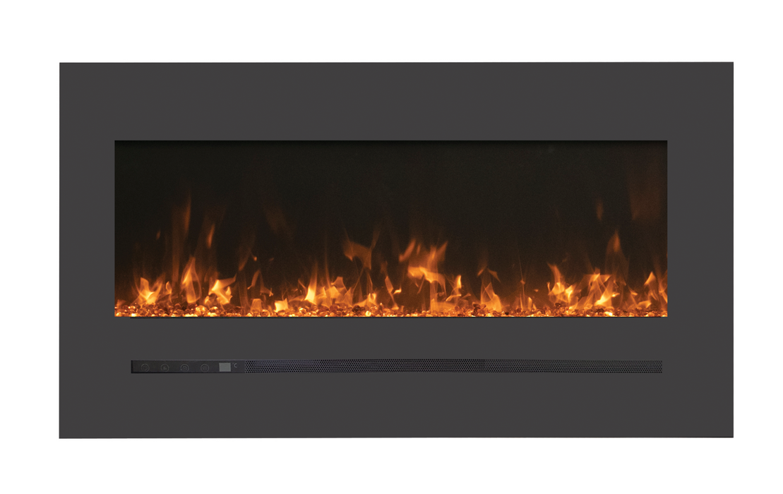 Amantii - Wall Mount / Flush Mount Linear Smart Wifi Enabled Electric Fireplace