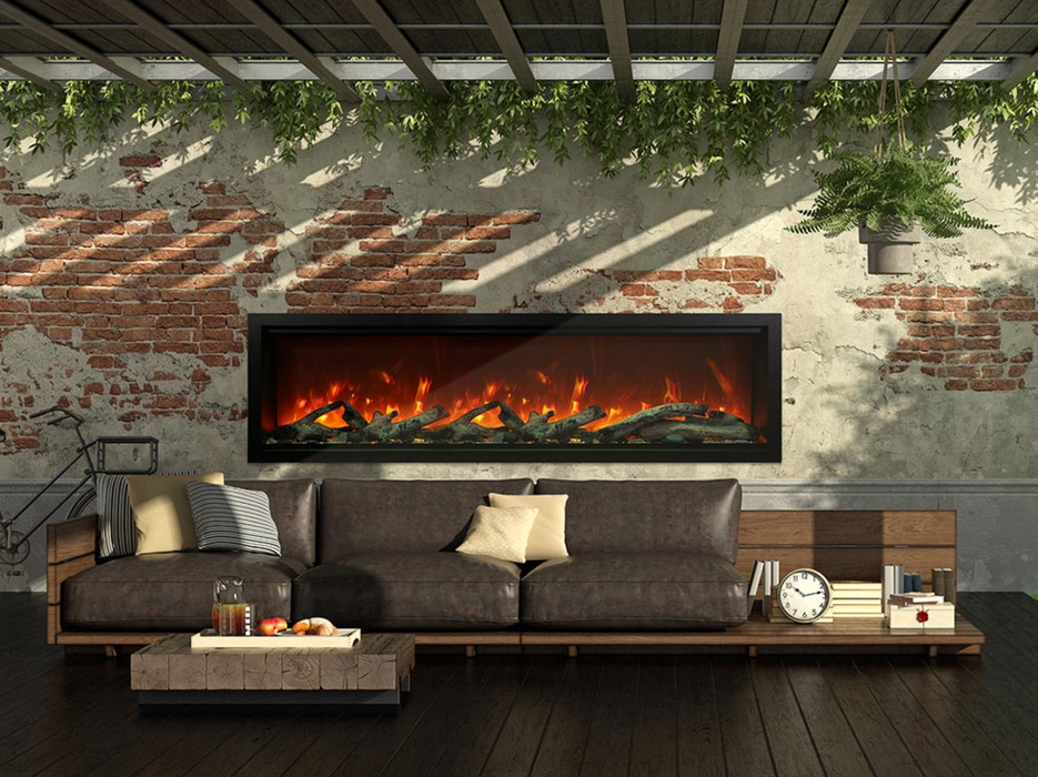 Amantii - Symmetry Bespoke Xtra Tall Smart Built In Indoor / Outdoor Electric Fireplace