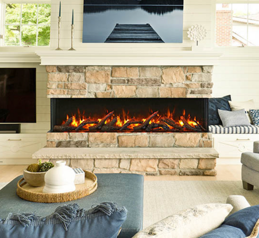 Remii Bay Slim Built-In 3 Sided Electric Fireplace in Living Room