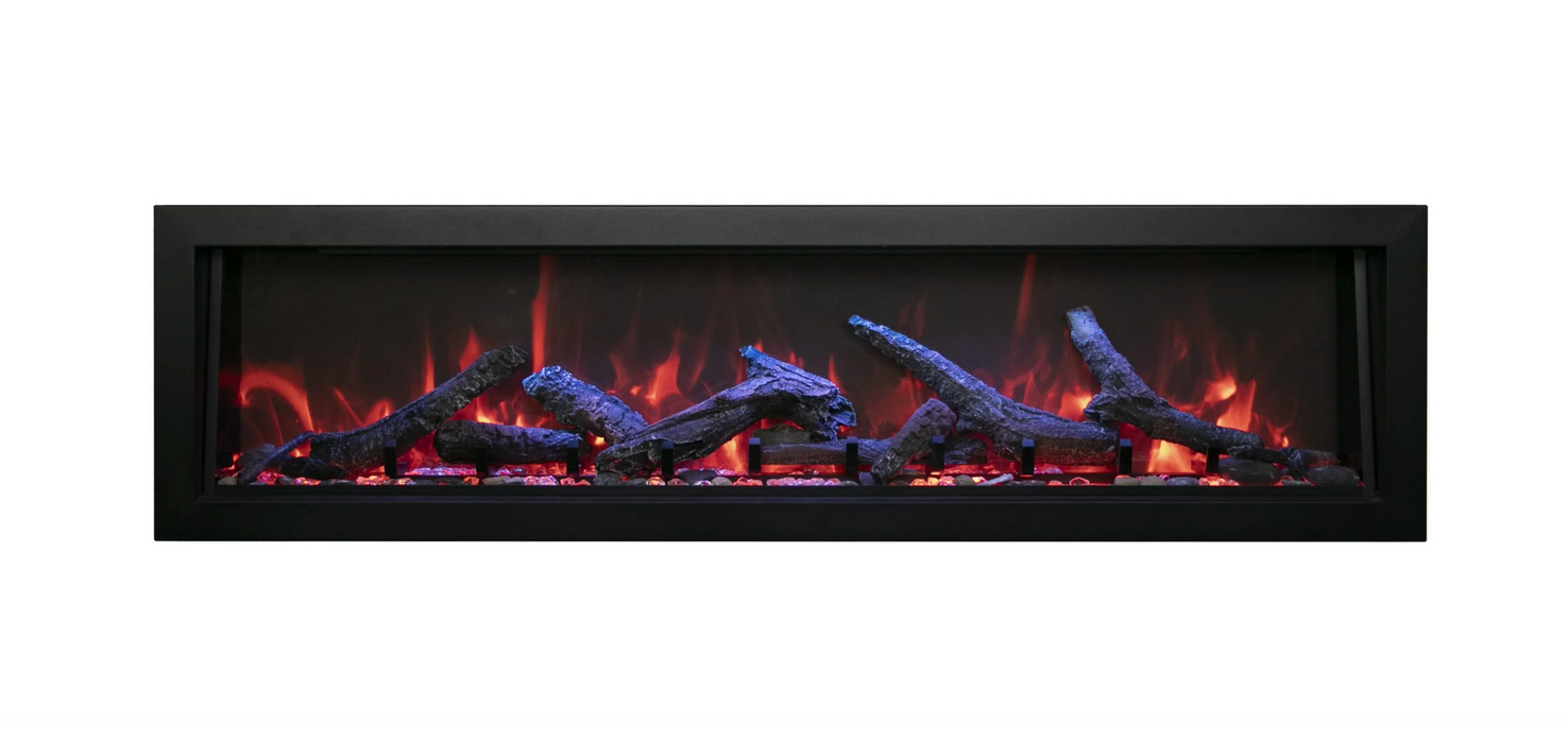 Remii Deep Built-In Electric Fireplace Image with Oak Media Set and White Background