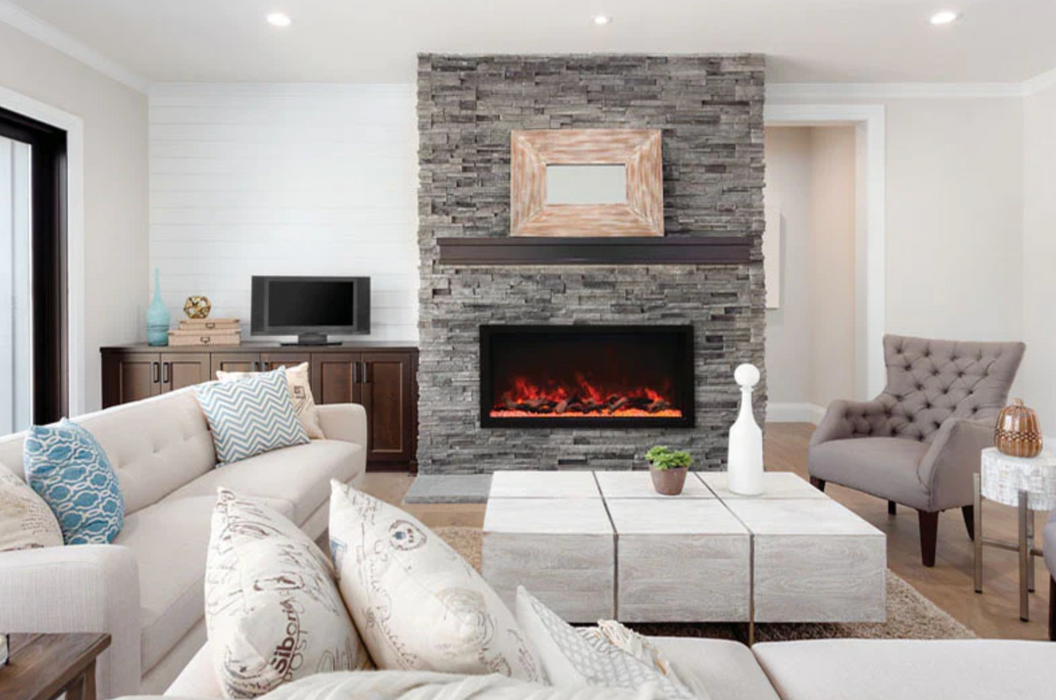 Remii Extra Tall Built-In Electric Fireplace In Living Room