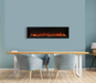 Remii WM Slim Smart Built-In Electric Fireplace In Blue Themed Dining Room
