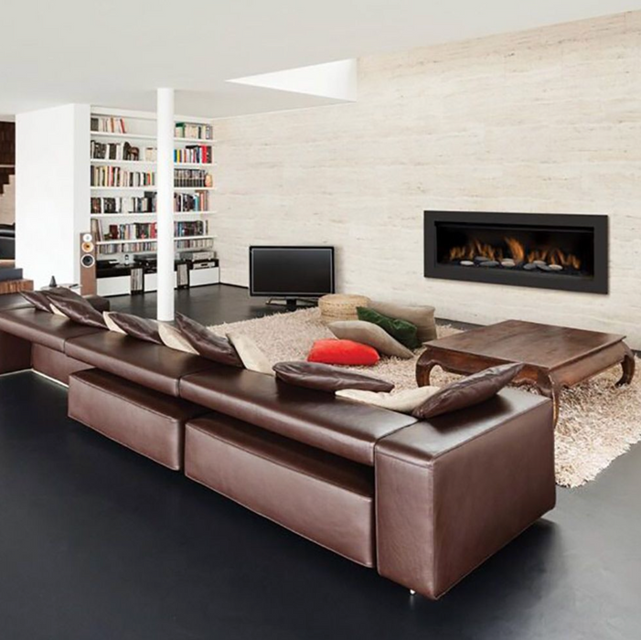 Sierra Flame Austin 65L Direct Vent Linear Gas Fireplace in living room