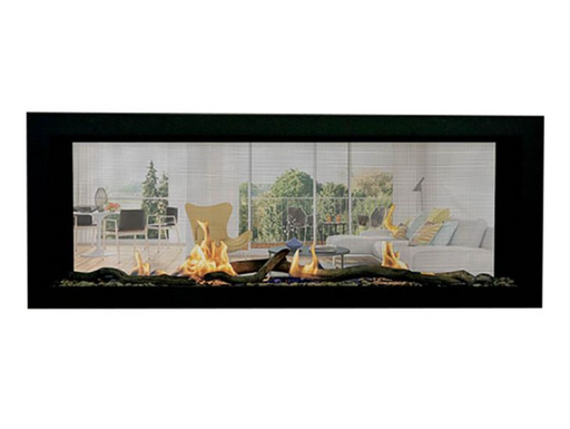 Sierra Flame Emerson 48 See Through Direct Vent Linear Gas Fireplace with White Background