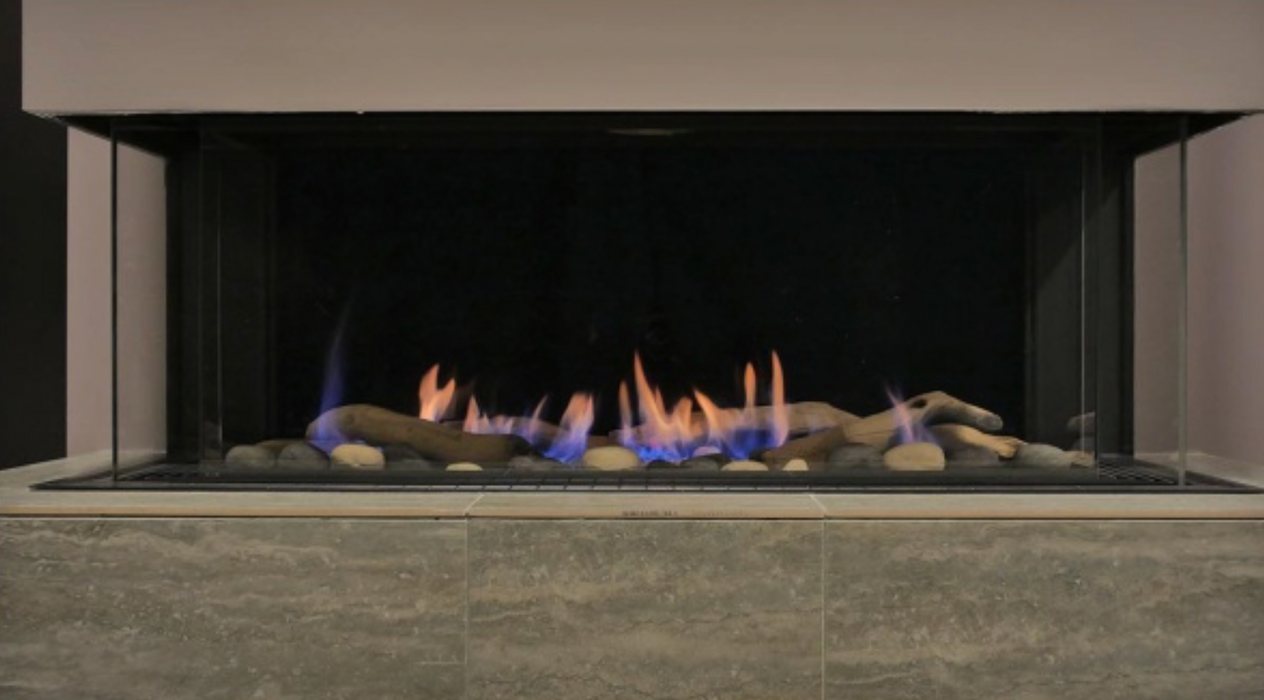 Sierra Flame Toscana 3 Sided Peninsula Linear Gas Fireplace