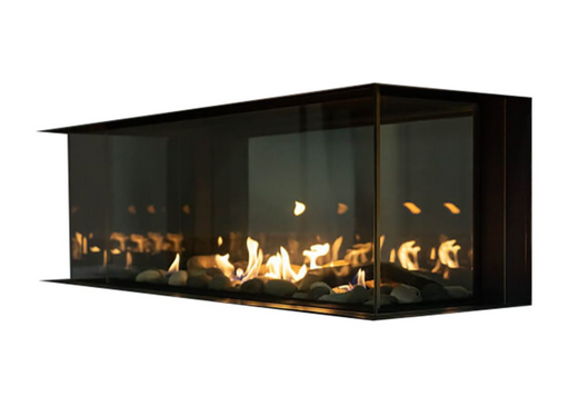 Sierra Flame Lyon 4 Sided See Through Gas Fireplace Image with White Background