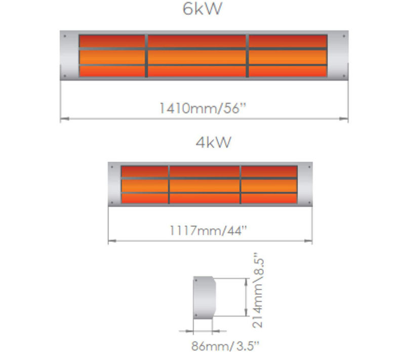 Bromic Cobalt 6000W Dual Element 240V Smart-Heat Electric Infrared Heater - BH0610004