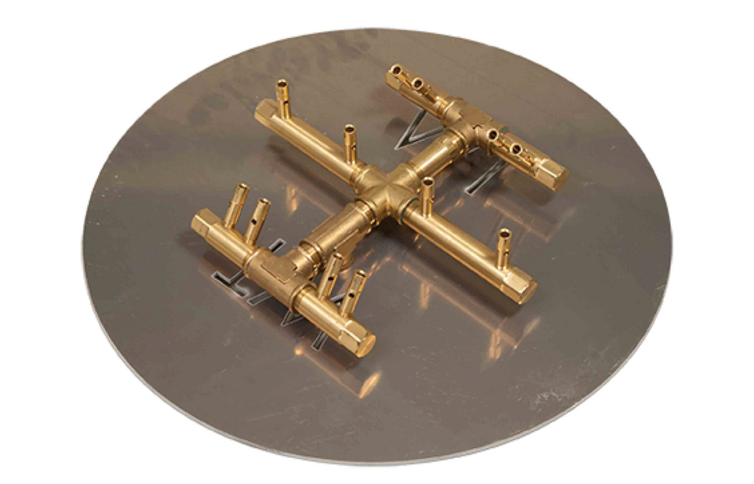 Warming Trends Circular Tree Style Crossfire 120K BTU Brass Burner - CFBCT120