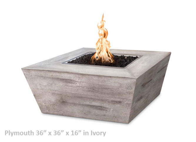 The Outdoor Plus Plymouth Square Concrete Fire Pit Table