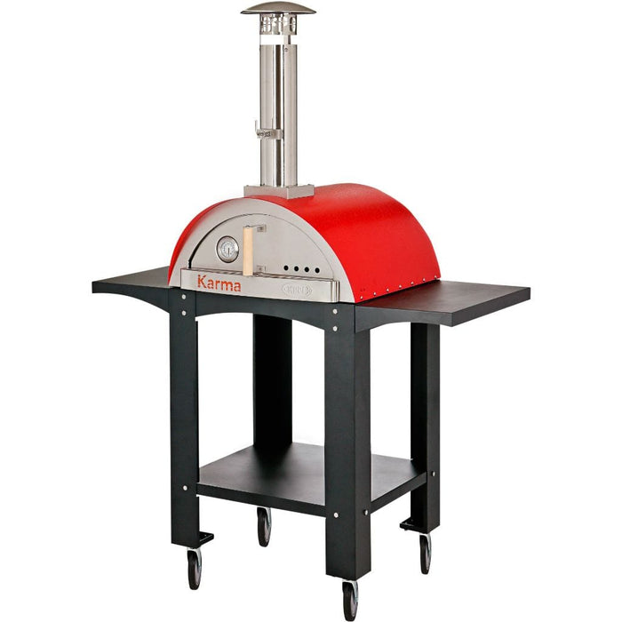 WPPO 25" Karma Series Freestanding Wood Fired Outdoor Pizza Oven with Cart - WKK-015-WS