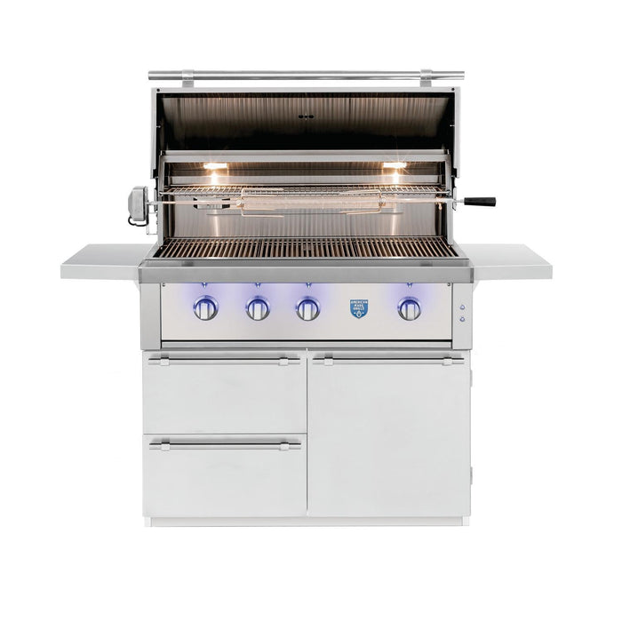 American Made Grills Estate 42 Inch Freestanding Gas Grill with Infrared Searing Burner and Rotisserie Kit - ESTFS42