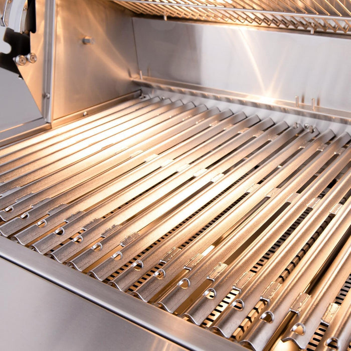 American Made Grills Encore 54-Inch Hybrid Grill close-up of stainless steel cooking grates