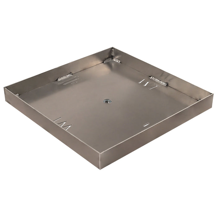 Warming Trends Square Aluminum Fire Pit Burner Pan with 2-inch Side Walls