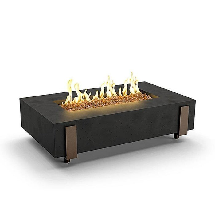 American Fyre Designs 60" Iron Saddle Rectangular Gas Firetable