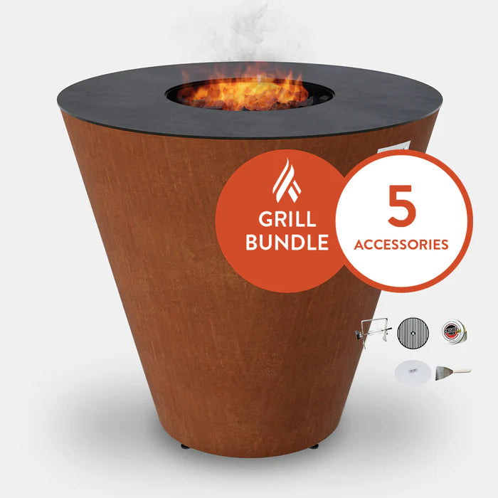 Arteflame One 40" - Corten Steel Grill - Home Chef Bundle With 5 Grilling Accessories