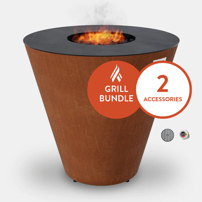 Arteflame One 40" - Corten Steel Grill - Starter Bundle With 2 Grilling Accessories