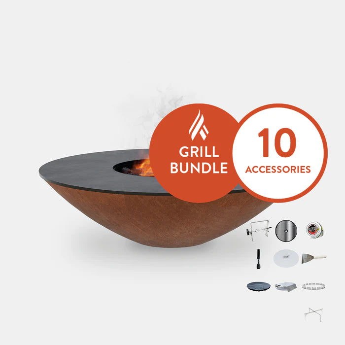 Arteflame Classic 40" - Corten Steel Grill - Home Chef Max Bundle With 10 Grilling Accessories