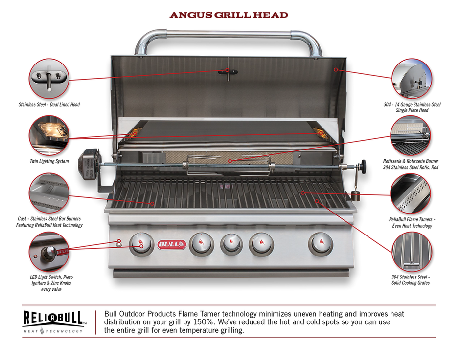 Bull Angus Elite 30-Inch 4 Burner Built-In Gas Grill - 42008