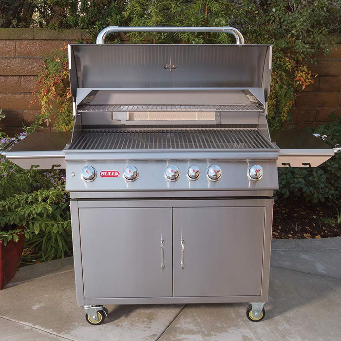 Bull Grills Brahma 38-Inch 5-Burner Freestanding Grill with Rear Infrared Burner - 575689+CART