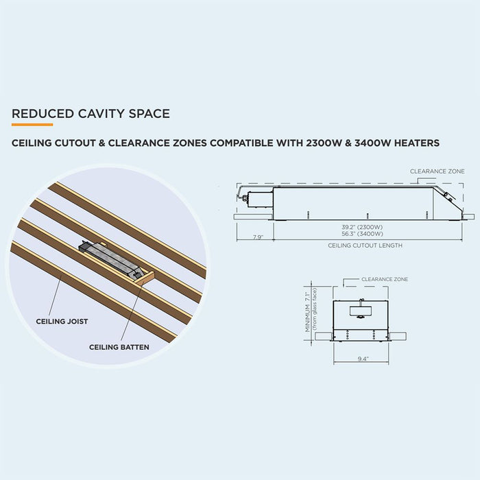 Bromic Low Clearance Ceiling Recess Kit for Platinum Electric Marine 2300W - BH3623011