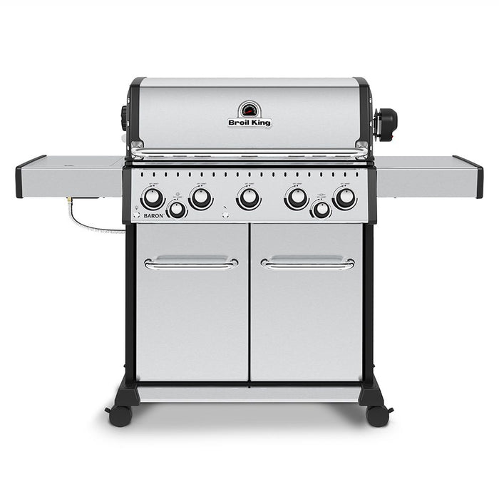 Broil King Baron S 590 IR Pro Infrared 5-Burner Gas Grill with Rotisserie and Side Burner