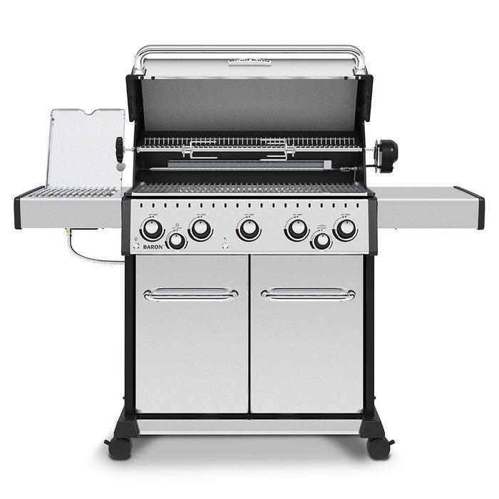 Broil King Baron S 590 IR Pro Infrared 5-Burner Gas Grill with Rotisserie and Side Burner