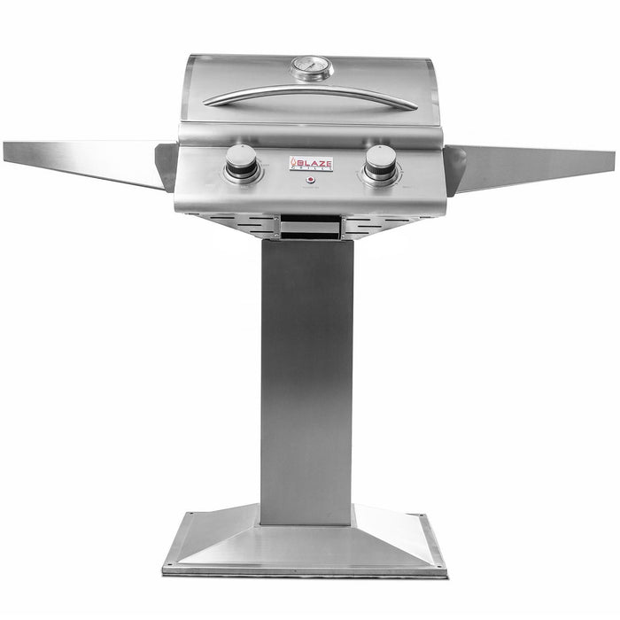 Blaze 21-Inch 1500 Watt Electric Grill On Pedestal With Side Shelves - BLZ-ELEC-21-Side Shelves