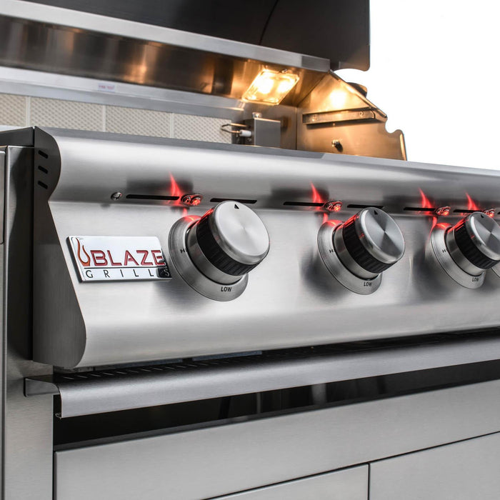 Blaze Premium LTE 32-Inch 4-Burner Built-In Grill With Rear Infrared Burner & Grill Lights - BLZ-4LTE2