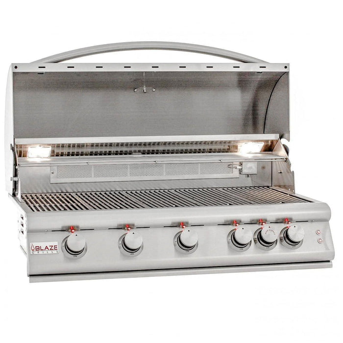 Blaze Premium LTE 40-Inch 5-Burner Built-In Grill With Rear Infrared Burner & Grill Lights - BLZ-5LTE2