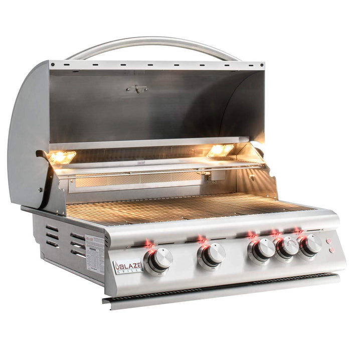 Blaze Premium LTE Marine Grade 32-Inch" Burner Built-In Grill With Rear Infrared Burner & Grill Lights - BLZ-4LTE2MG