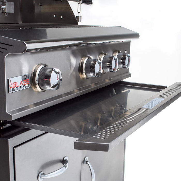 Blaze Professional LUX 44" 4-Burner Freestanding Grill With Rear Infrared Burner - BLZ-4PRO-CART