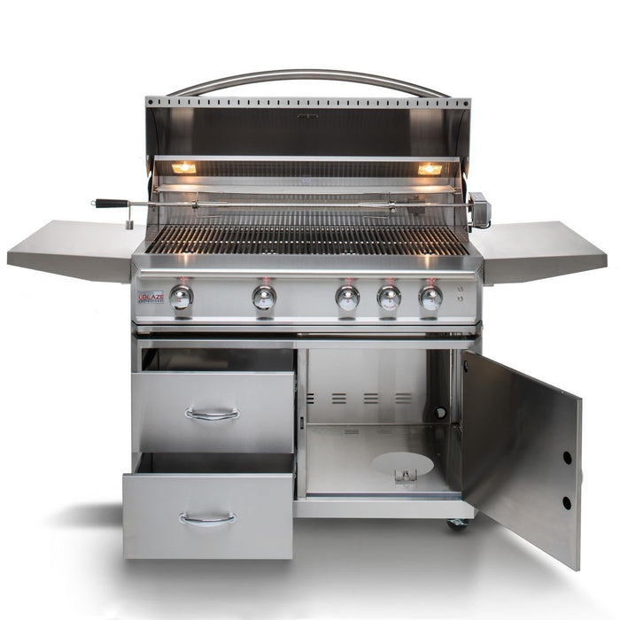 Blaze Professional LUX 44" 4-Burner Freestanding Grill With Rear Infrared Burner - BLZ-4PRO-CART