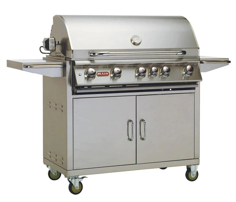 Bull Diablo 46-Inch 6 Burner Freestanding Gas Grill with Infrared Rear Burner & Rotisserie Kit - 62648+CART