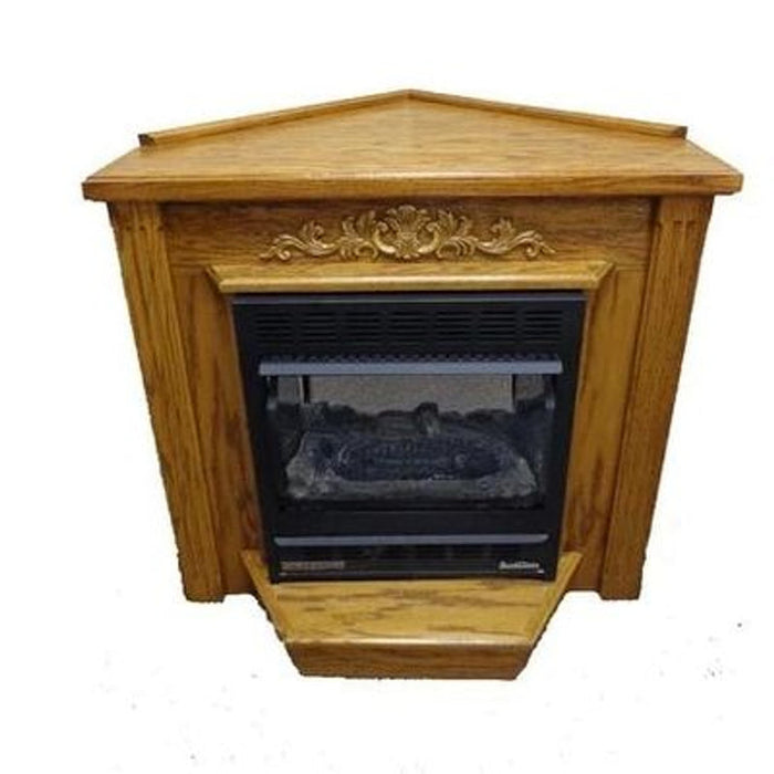 Buck Stove Model 1127 Corner Mantel - Dark Oak