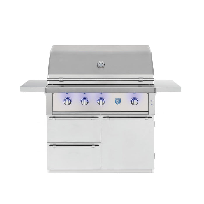 American Made Grills Estate 42 Inch Freestanding Gas Grill with Infrared Searing Burner and Rotisserie Kit - ESTFS42