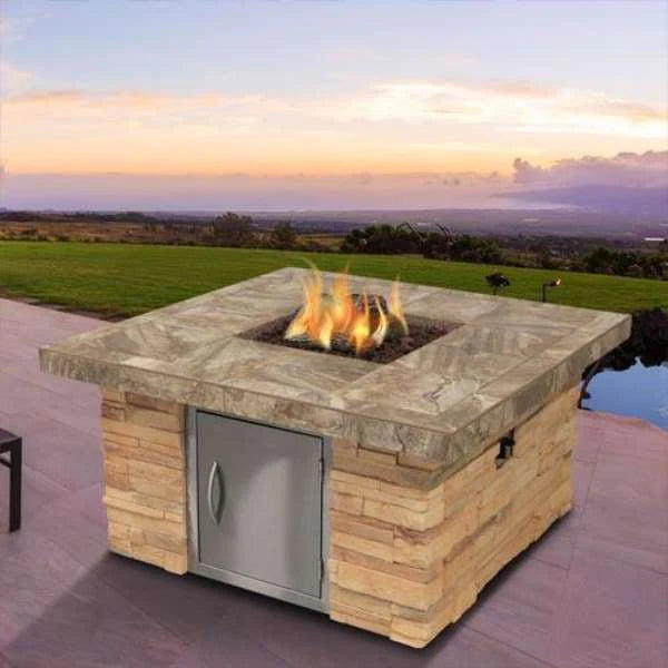 Cal Flame - Square Stucco and Tile Fire Table FPT-S301M