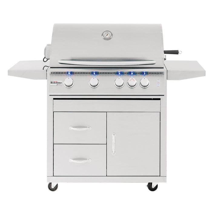 Summerset 32" Sizzler PRO 4-Burner Freestanding Grill - CART-SIZ32-DC + SIZPRO32