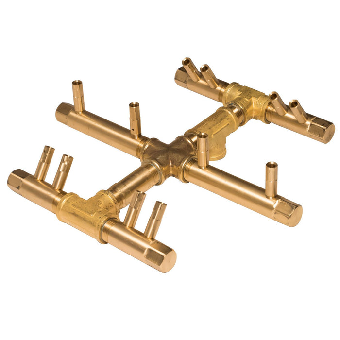 Warming Trends Circular Tree Style Crossfire 120K BTU Brass Burner - CFBCT120