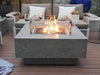 Elementi Manhattan OFG103 Light Gray Square Concrete Fire Pit Table with Glass Wind Screen