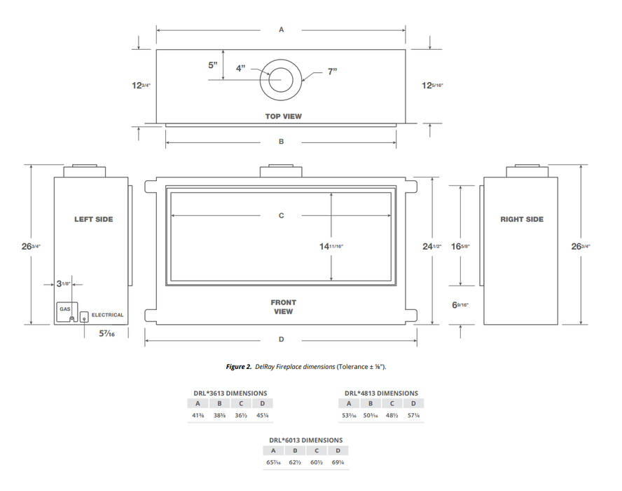 Montigo DelRay 36-Inch Full Load Linear Direct Vent Gas Fireplace